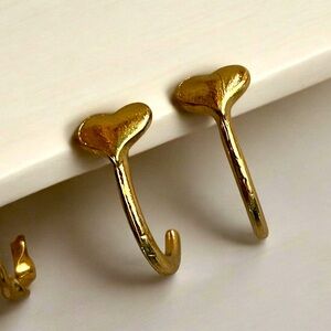 New Gold Heart-Shaped Hoop Earrings